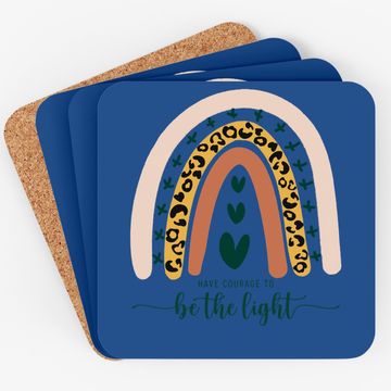 Discover Be The Light Boho Rainbow Christian Scripture Religious Coaster