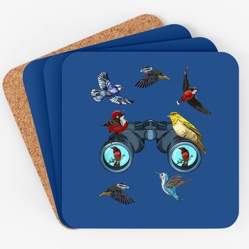 Discover Birdwatching Bird Nerd Great Bird Watcher Coaster Binoculars