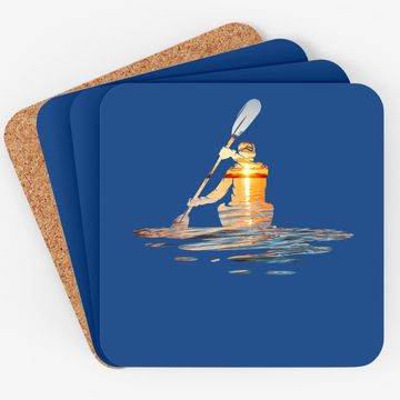 Discover Kayaking Silhouette Kayak Kayaker Coaster