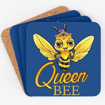 Discover Queen Bee Crown Cute Honey Bee Hive Gift Beekeeping Coaster