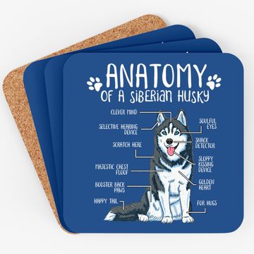 Discover Anatomy Siberian Husky Dog Lover Coaster