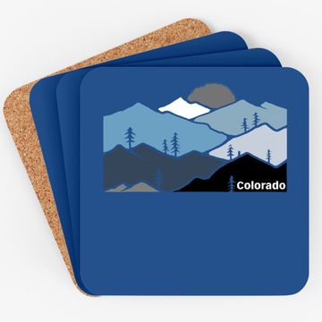 Discover Colorado Mountain Outdoor Retro Landscape Coaster