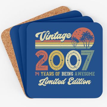 Discover Vintage 2007 14th Birthday Gift Boys Girls Coaster