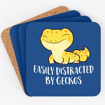 Discover Easily Distracted By Geckos Cute Leopard Lizard Coaster