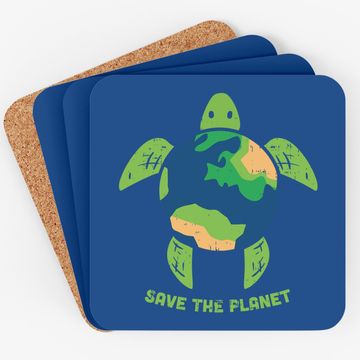 Discover Save The Planet Earth Day Environment Turtle Recycle Ocean Coaster