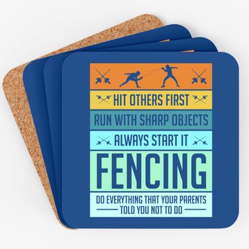 Discover Fencing Coaster Sport Pun For Youth Coaster