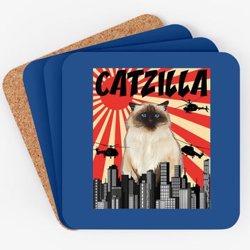 Discover Retro Japanese Catzilla Himalayan Cat Coaster