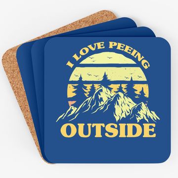 Discover I Love Peeing Outside Funny Camping Camping Lover Hiking Coaster