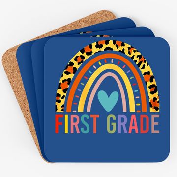 Discover First Grade Rainbow Girls Boys Teacher Team Coaster