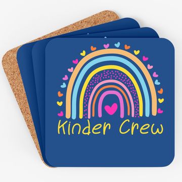 Discover Kinder Crew Kindergarten Teacher Rainbow Heart Coaster