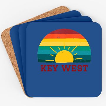 Discover Key West Florida Retro Distressed Beach Coaster