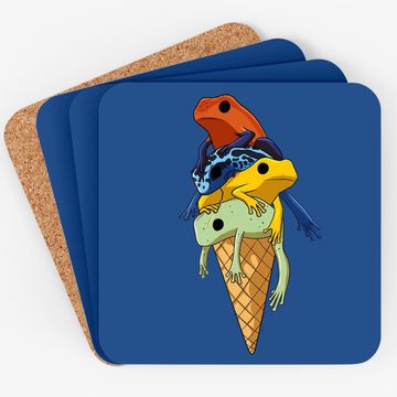 Discover Funny Poison Dart Frogs Ice Cream Premium Coaster