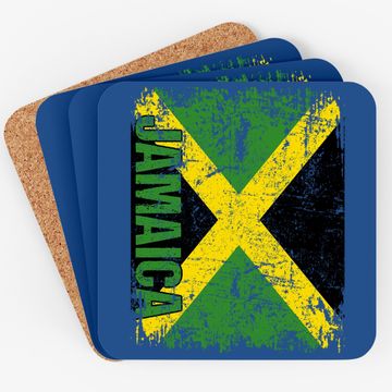 Discover Jamaican Flag Vintage Distressed Coaster