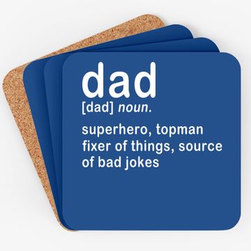 Discover Dad Definition Super Hero Dictionary Fathers Day Coaster