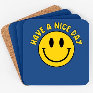 Discover Have A Nice Day Smile Happy Face Emoji Retro Coaster
