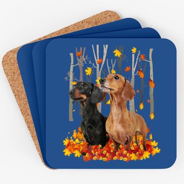 Discover Hello Autumn Maple Dachshund Leaf Fall Cute Dachshund Coaster