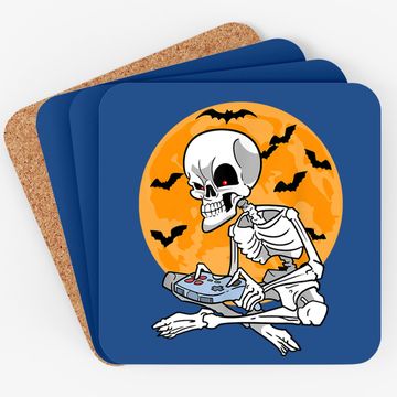Discover Gaming Skeleton Gamer Controller Halloween Coaster