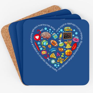Discover Speech Language Pathology Heart Shape Speech Therapy Coaster