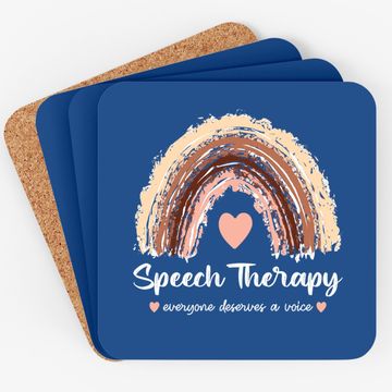 Discover Speech Therapy | Everyone Deserves A Voice Rainbow Cute Coaster