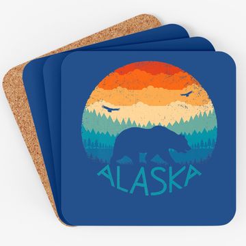 Discover Alaska Retro Grizzly Bear Coaster
