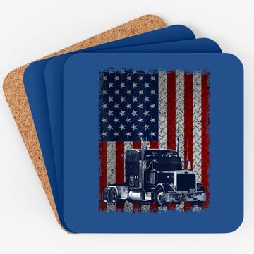 Discover Truck Driver American Flag Coaster