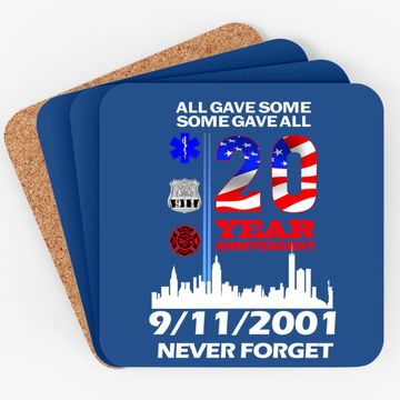 Discover 20 Years Anniversary 9 11 Never Forget National Day Coaster