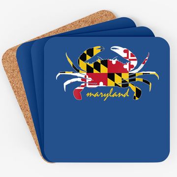 Discover Maryland Crab Cute State Pride Flag Coaster