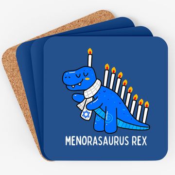 Discover Hanukkah Dinosaur Menorasaurus T Rex Dino Chanukah Boys Gift Coaster
