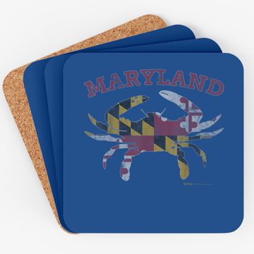 Discover Maryland State Blue Crab Pride Flag Coaster
