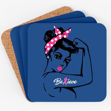 Discover Breast Cancer Warrior Awareness Coaster
