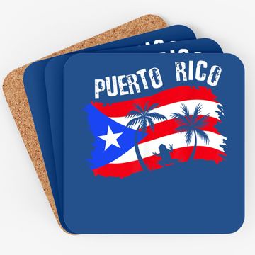 Discover Distressed Style Puerto Rico Frog Coaster