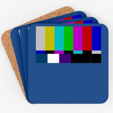 Discover No Signal Television Screen Color Bars Test Pattern Coaster