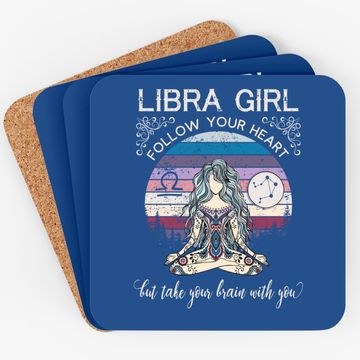 Discover Libra Girl Retro Zodiac Coaster