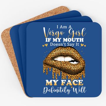 Discover Leopard Lips Biting I Am A Virgo Girl Coaster