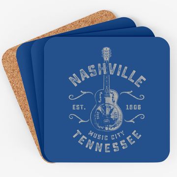Discover Nashville Music City Usa Vintage Coaster
