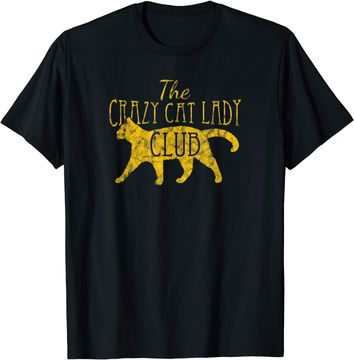 Discover The Crazy Cat Lady Club Distressed T-Shirt