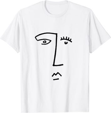 Discover Artistic Line Drawing Abstract Face T Shirt
