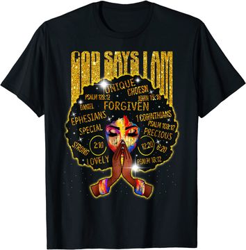 Discover African God Say I Am For Women - Gold Black Girl Magic T-Shirt