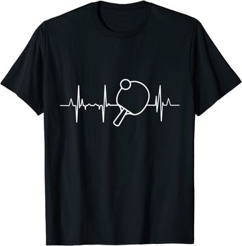 Discover Table Tennis Heartbeat Ping Pong T Shirt