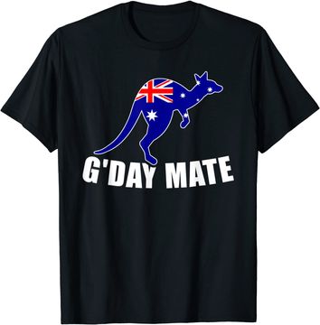 Discover Australia Flag Kangaroo T Shirt