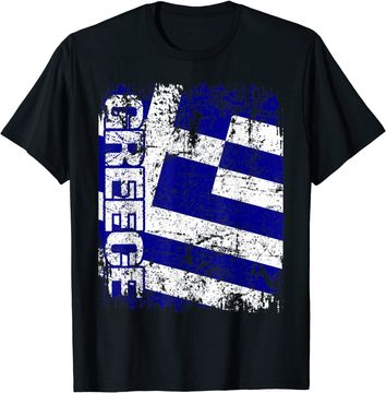 Discover GREECE Flag Vintage Distressed GREECE T Shirt