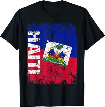 Discover HAITI Flag Vintage Distressed T Shirt
