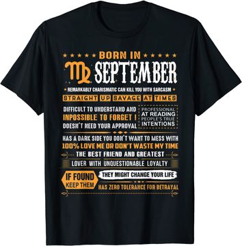 Discover September Birthday Born In September Virgo T Shirt