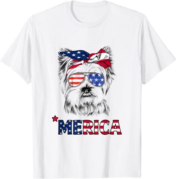 Discover American Flag Yorkshire Terrier Yorkie Mom T-Shirt