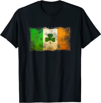 Discover Distressed Ireland Flag Shamrock Vintage Irish Flags T Shirt