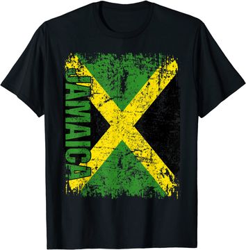 Discover Jamaican Flag Vintage Distressed T Shirt