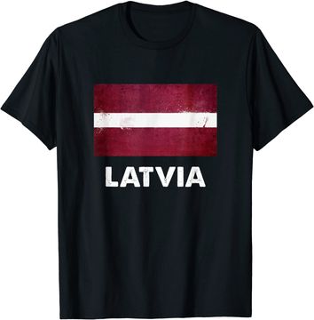 Discover Latvia Flag T Shirt