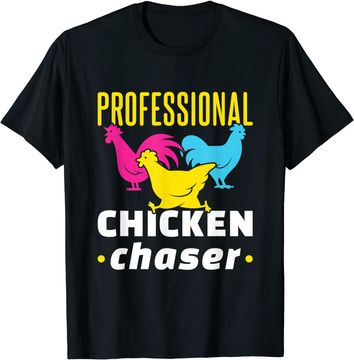 Discover Professional Chicken Chaser Funny Chickens Farming T-Shirt