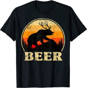 Discover Bear deer funny beer vintage st patricks day T-Shirt