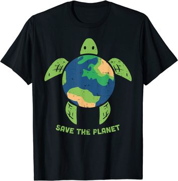 Discover Save The Planet Earth Day Environment Turtle Recycle Ocean T Shirt